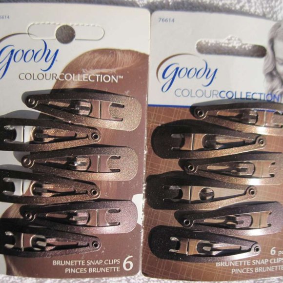 6 Goody Colour Collection Glittery Painted Metal Snap Hair Clips Blonde Brunette - Picture 7 of 16